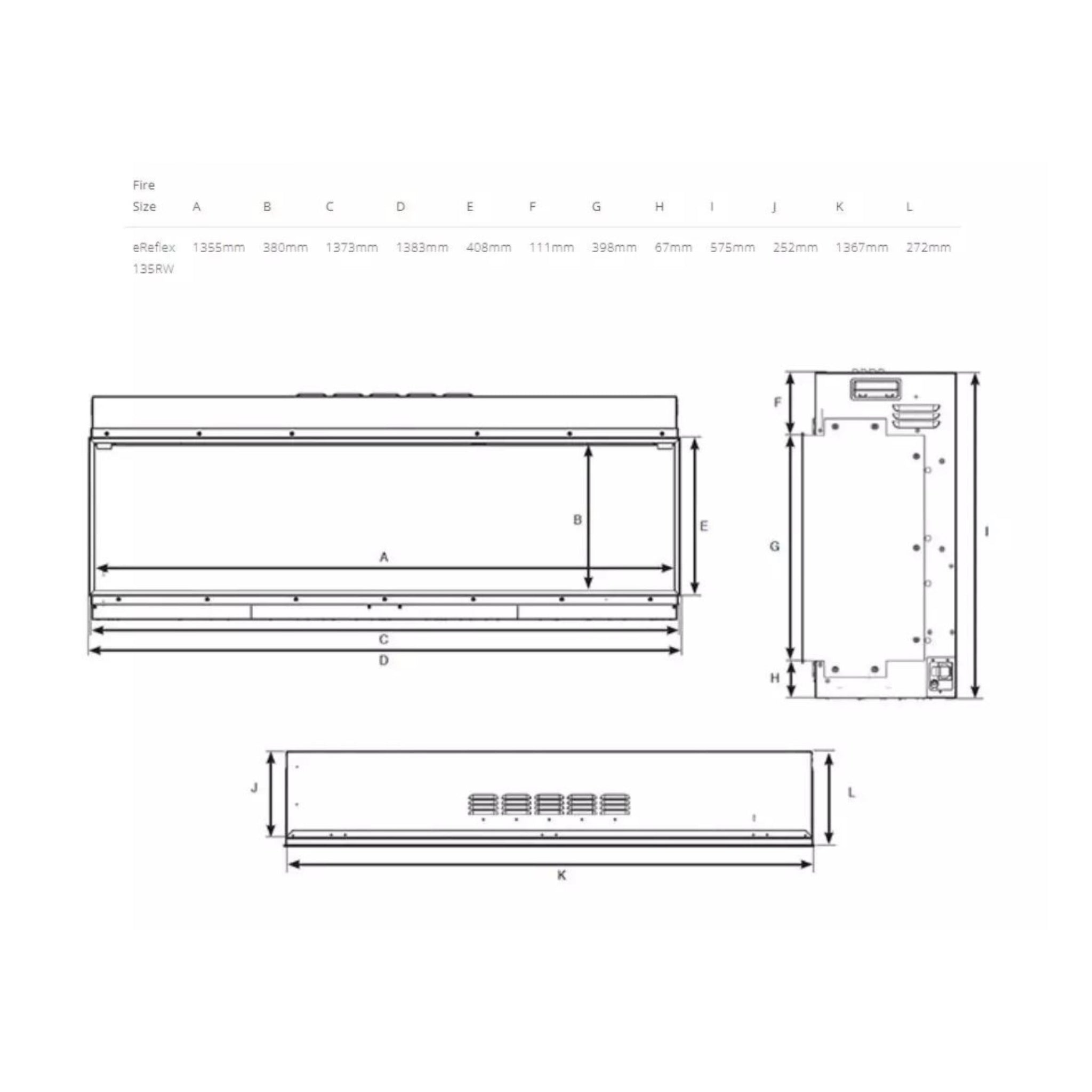 Gazco eReflex 135rw (1355mm Wide)