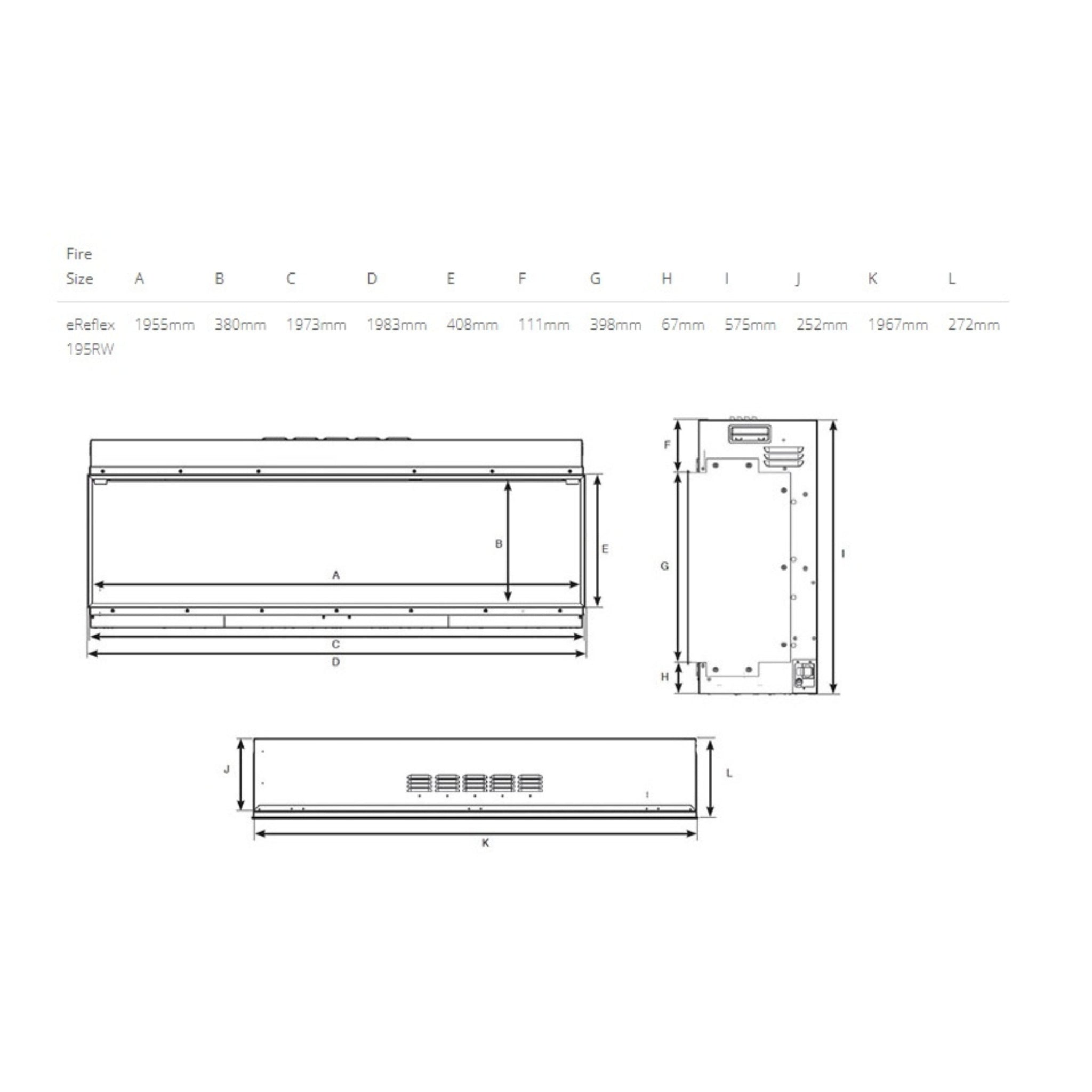 Gazco eReflex 195rw (1955mm Wide)